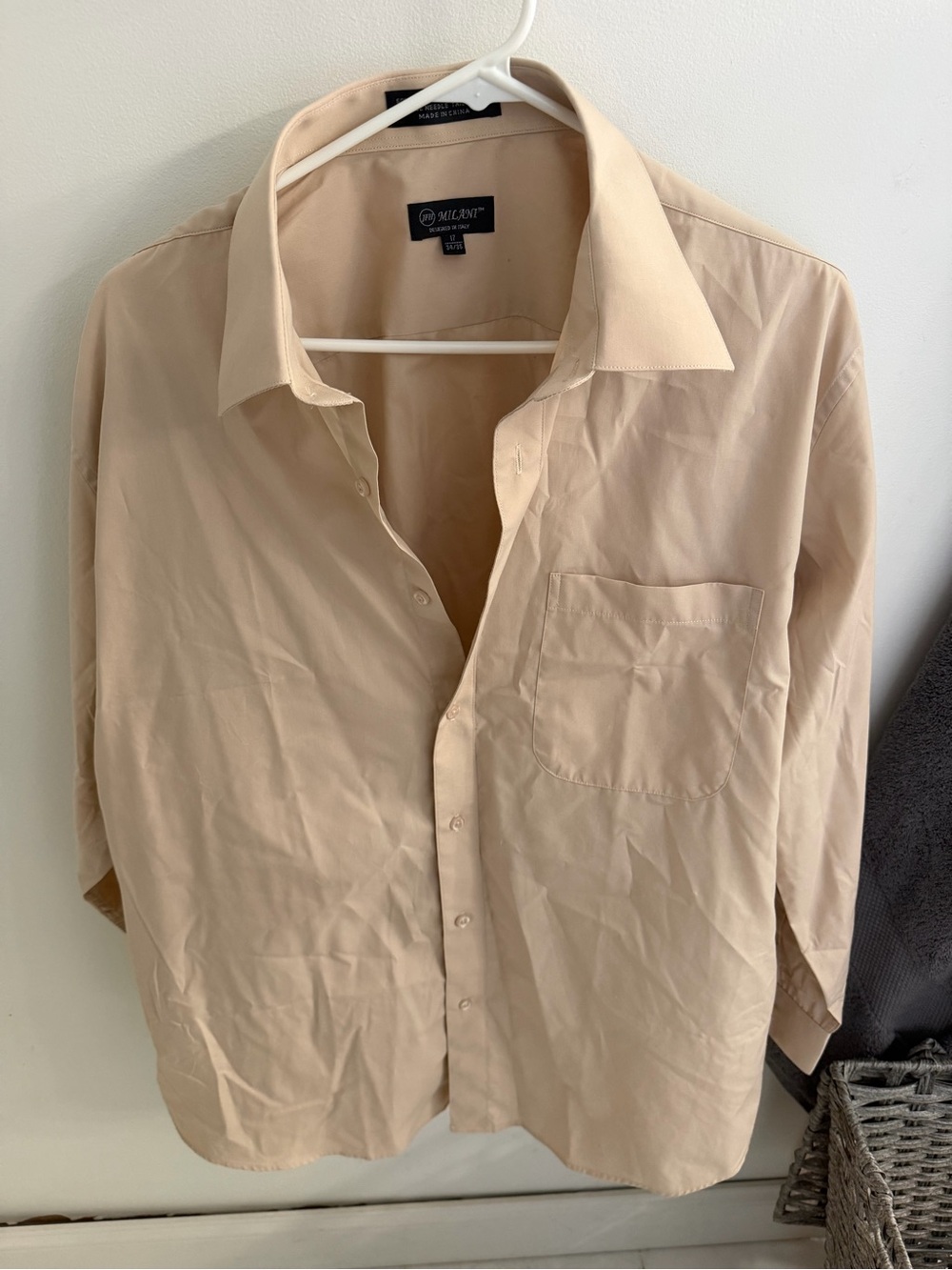 Milani Men's Dress Shirt in Light Beige